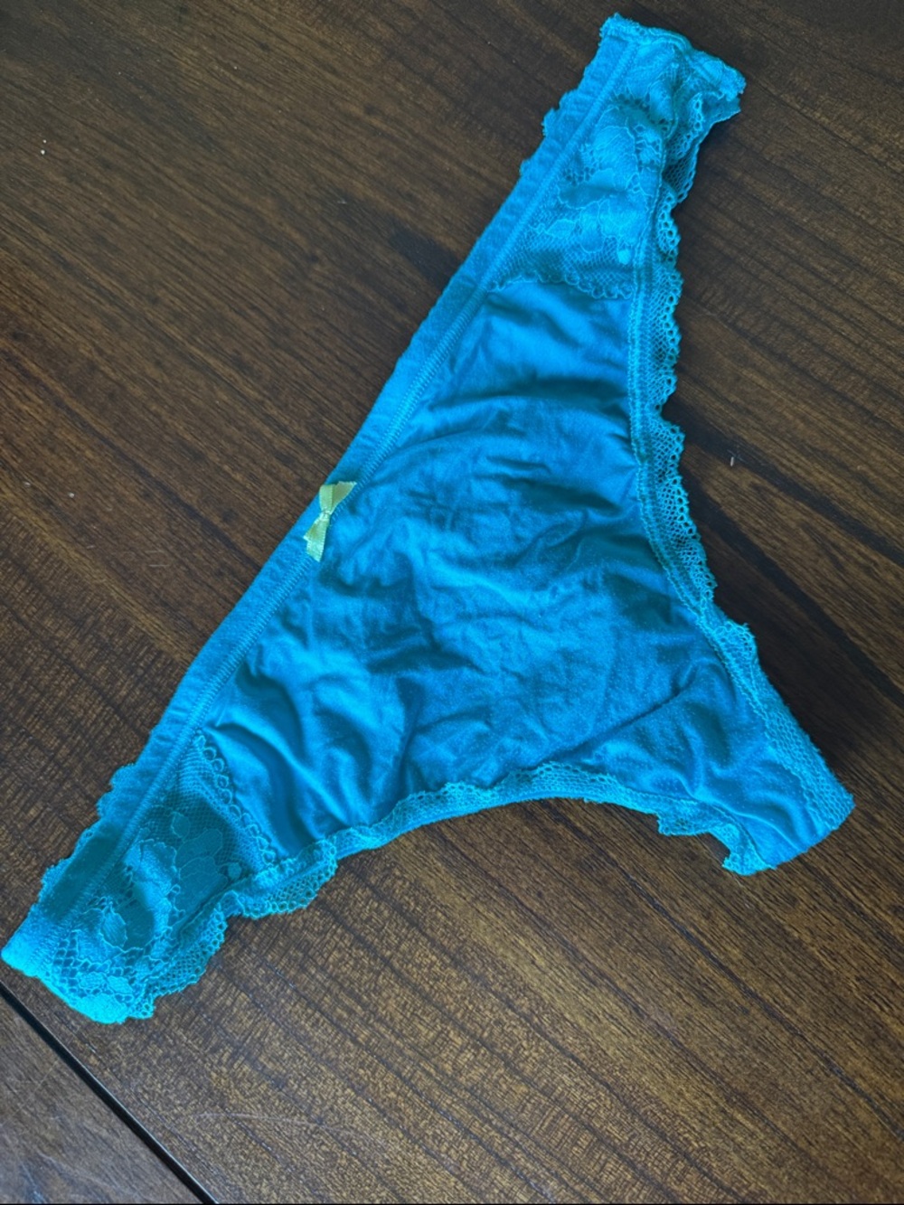 Victoria's Secret Teal Lace-Trim Bikini Panty